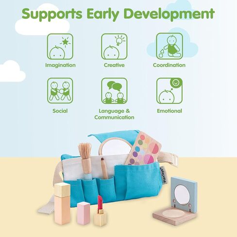 PlanToys Hair Dresser Pretend Play and Role Play Set (3492) | Sustainably Made from Rubberwood and Non-Toxic Paints and Dyes in Saudi Arabia
