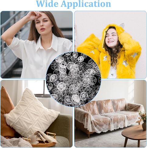 120 مجموعات من البلاستيك SHOP-ON SNAP SNAPS CLEAR لخياطة الخياطة غير المرئية على أزرار SNAP ROUND CLEAR اضغط على زر السحابات SNAPS لقمصان ملابس DIY (7 مم+10 مم+12.5 مم) in Saudi Arabia