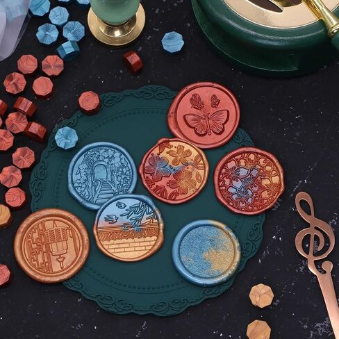 1200pcs متنوع حبات شمع الشمع ، حبات الختم متعددة الألوان لختم ختم الشمع ، ديكور لدعوة الزفاف المظروف وختم رسالة الختم (مجموعة 2) in Kuwait