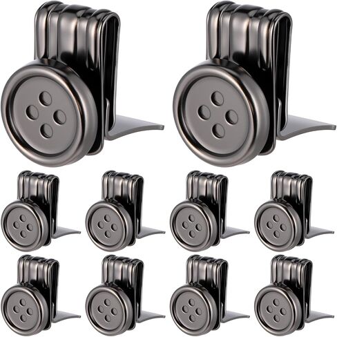 10 PCS Metal Suspenders Buttons, Iron Clip on Buttons Movable No Sew Button End Brace Clips for Pants Suspenders Hats Metal Button in Saudi Arabia