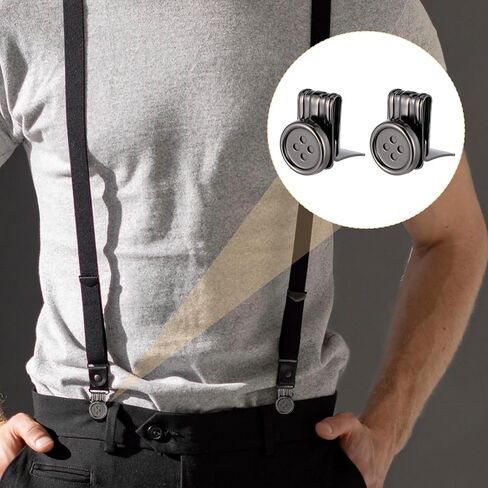 10 PCS Metal Suspenders Buttons, Iron Clip on Buttons Movable No Sew Button End Brace Clips for Pants Suspenders Hats Metal Button in Saudi Arabia
