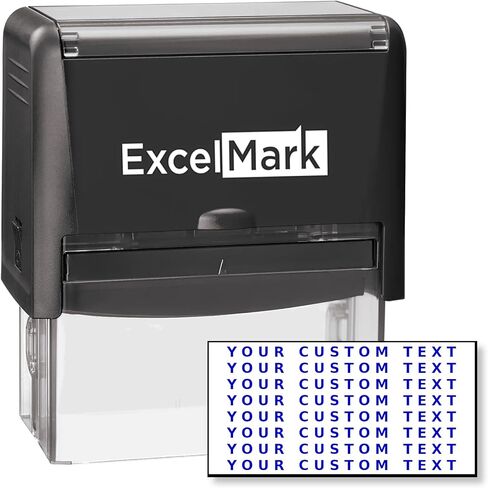 ExcelMark Custom Self Inking Rubber Stamp - 8 Lines (42A4078) in Saudi Arabia