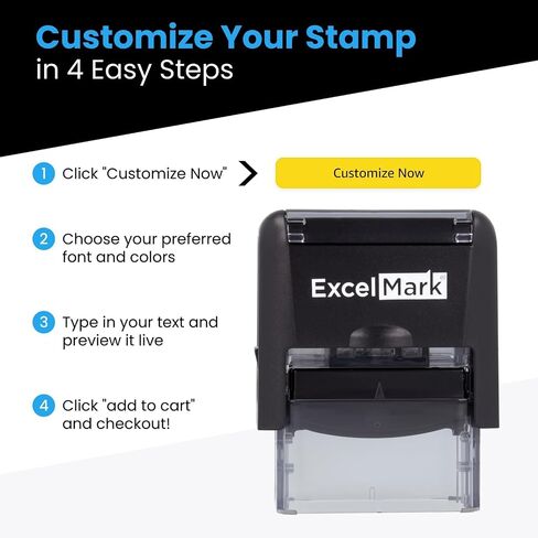 ExcelMark Custom Self Inking Rubber Stamp - 8 Lines (42A4078) in Saudi Arabia
