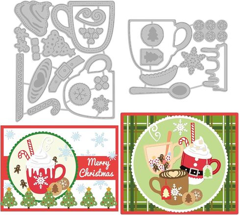 Globleland Christmas Coffee Cuct Cut Dies Snowflake Die Cuts Christmas Tree Diays Diays Die Die Cut for Scrapbooking Card Diy Craft Decoration in Saudi Arabia