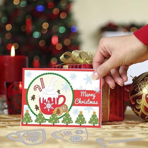 Globleland Christmas Coffee Cuct Cut Dies Snowflake Die Cuts Christmas Tree Diays Diays Die Die Cut for Scrapbooking Card Diy Craft Decoration in Saudi Arabia