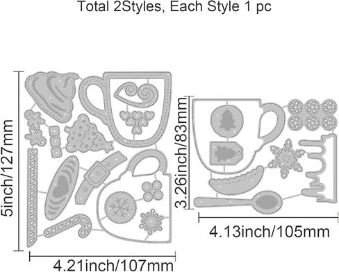 Globleland Christmas Coffee Cuct Cut Dies Snowflake Die Cuts Christmas Tree Diays Diays Die Die Cut for Scrapbooking Card Diy Craft Decoration in Saudi Arabia