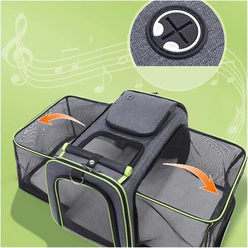 Pet Bag Cat Bag Foldable Large Capacity Cat Outdoor Car Expansion Portable Pet Handbag Breathable Diagonal Cross Bag for Cats and Dogs Portable(Green) in Kuwait