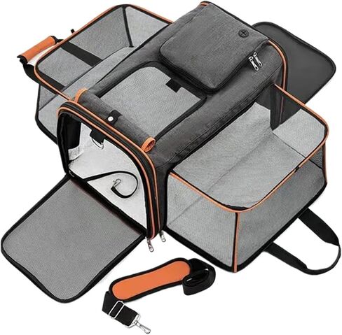 Pet Bag Cat Bag Foldable Large Capacity Cat Outdoor Car Expansion Portable Pet Handbag Breathable Diagonal Cross Bag for Cats and Dogs Portable(Green) in Kuwait