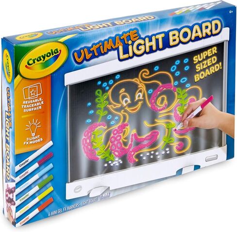 Crayola Multi-Color Light Board, Light Up Drawing Toy, Desk Toy, Doodle Pad, Glow Art, Gifts, Toys Boys & Girls, Ages 6, 7, 8 in Saudi Arabia