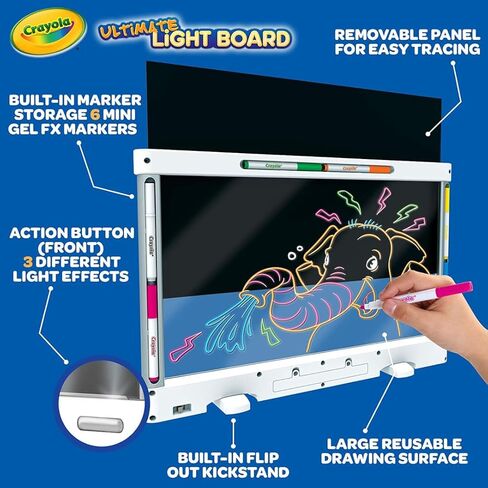 Crayola Multi-Color Light Board, Light Up Drawing Toy, Desk Toy, Doodle Pad, Glow Art, Gifts, Toys Boys & Girls, Ages 6, 7, 8 in Saudi Arabia