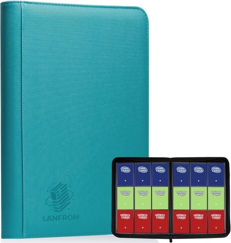 Trading Card Binder with Sleeves, 9 Pocket Trading Card Binder Premium 720 Double Sided Pocket PU Card Collection Binder, Collectible Card Albums Card Folder for MTG, TCG, Sports Cards, Game Cards in Kuwait