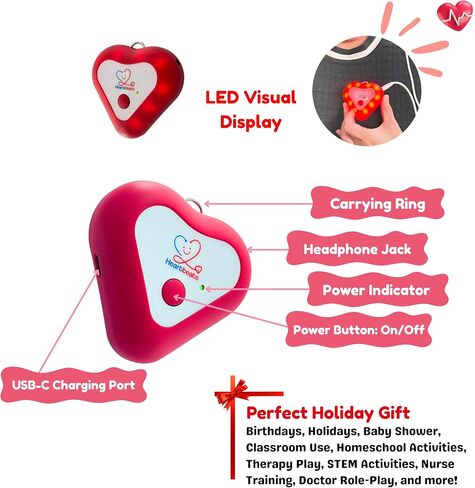 Heartbeats Electronic Stethoscope Toy with LED Display & 10X Sound Amplification, Real Working Stethoscope - Kids Nurse Doctor Kit- STEM Medical Learning Toy Boys & Girls Age 4+, Educational Toy Gift in Saudi Arabia