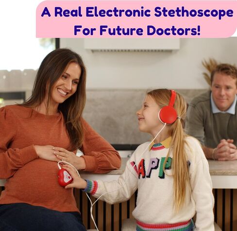 Heartbeats Electronic Stethoscope Toy with LED Display & 10X Sound Amplification, Real Working Stethoscope - Kids Nurse Doctor Kit- STEM Medical Learning Toy Boys & Girls Age 4+, Educational Toy Gift in Saudi Arabia