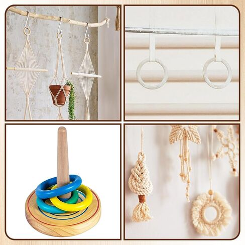 80pcs 3 بوصة حلقات خشبية للحرف اليدوية غير المكتملة حلقات خشبية macrame خشب ناعم حلقات خشبية صلبة حلقات خشبية طبيعية الصلبة لصنع المجوهر in Saudi Arabia