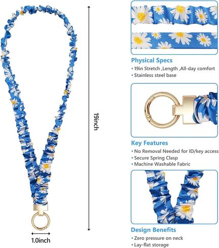 امسع Scrunchie Lanyard لشارات الهوية ، هدايا المعلمين للنساء عيد ميلاد فريد من نوعه ، رقبة لطيفة Scrunchie Lanyard مثالية لتقدير المكتب هدايا الممرضات الممرضات (الأخضر) in Kuwait