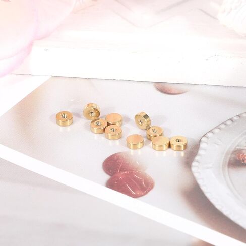 50pcs Screw Backs Replacements, Gold Stainless Steel Flat Earring Backs for Women Men Studs & Push Pin Cartilage Earrings in Saudi Arabia