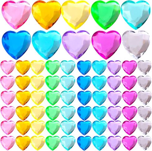 Niceup 170pcs صغيرة الراتنجات القلب الأحجار الكريمة 1 في الظهر الظهر القلوب البلاستيكية المصغرة الأحجار الكريمة السحر الكريستال الصغيرة لصياغة الزفاف في عيد الحب لصالح دائرة الحشو in Kuwait