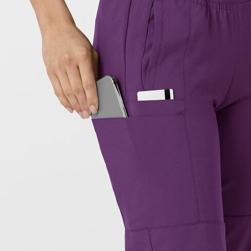 WonderWink W123 Women’s Comfort Waist Cargo Jogger Pant — Eggplant, X-Large in Saudi Arabia