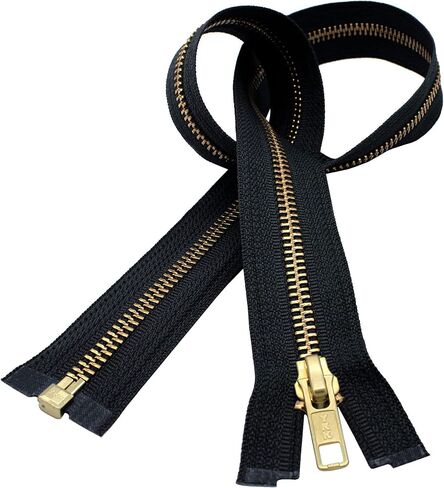 YKK 25" Medium Weight Jacket Zipper YKK #5 Brass ~ Separating ~ 580 Black (1 Zipper/Pack) in Saudi Arabia