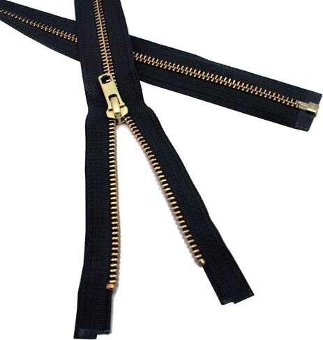 YKK 25" Medium Weight Jacket Zipper YKK #5 Brass ~ Separating ~ 580 Black (1 Zipper/Pack) in Saudi Arabia
