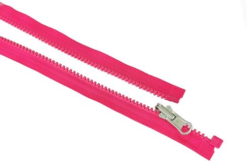 2pcs ykk #5 منزلق بلاستيكي قابل للانعكاس داخل/خارجي متوسطة الوزن سترة رياضية سحاب فصل الشفاه السحب الألمنيوم الوردي #516W - اختر طولك (أحمر الشفاه الوردي #516W ، 25 بوصة) in Saudi Arabia