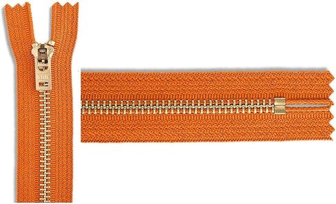 #5 بنطلون جينز/سروال برتقالي متوسط ​​الوزن ykk السوستة - اللون: Orange #523 - اختر طولك - مصنوع في الولايات المتحدة (سستة واحدة لكل عبوة) (10 "بوصة) in Saudi Arabia