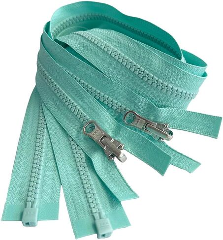 2pcs ykk #5 منزلق بلاستيكي مقولب من الداخل/الخارجي للوزن المتوسط ​​الوزن السوستة السوستة التي تفصل عن ألومنيوم السحب السحب الفيروز #533W - اختر طولك (الفيروز #533W ، 25 "بوصة) in Saudi Arabia