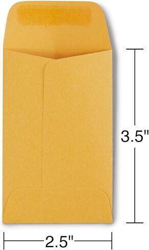 Staples Gummed #1 أظرف العملة ، 2 1/4 بوصة × 3 1/2 بوصة ، بني ، 1000/كرتون (ST19848-CCVS) in Kuwait