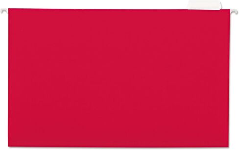 Universal 14218 Hanging File Folders, 1/5 Tab, 11 Point Stock, Legal, Red, 25/Box in Saudi Arabia