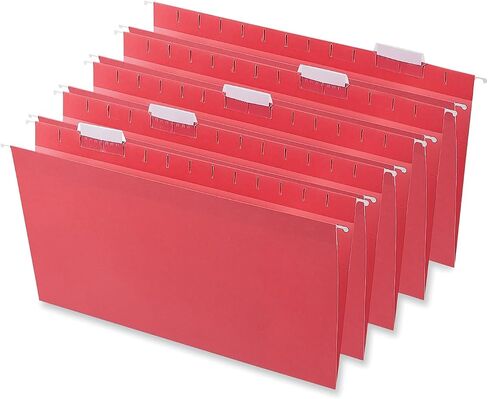 Universal 14218 Hanging File Folders, 1/5 Tab, 11 Point Stock, Legal, Red, 25/Box in Saudi Arabia