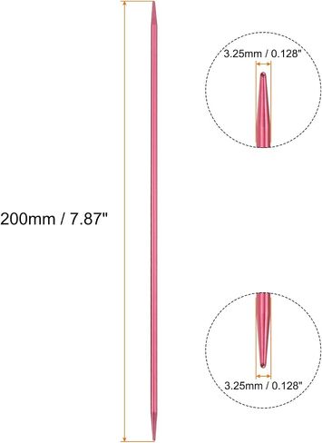uxcell 5pcs إبر الحياكة 4.5 ملم (الحجم الأمريكي 7) سبيكة الألومنيوم مزدوجة الإبرة مدببة 7.87 بوصة in Saudi Arabia