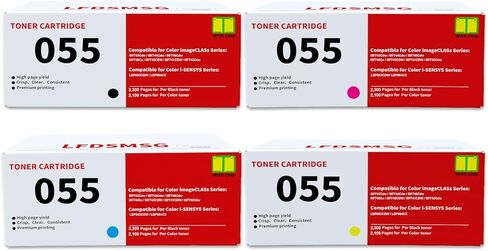 055TOTHER CARTRIDGE SET SET PRESSITION CANON 055 CRG-055 TONER CARTRIDGE متوافقة مع COLOR ImageClass MF743CDW MF741CDW LBP664CDW MF746CDW PINTER (أسود سايان ماجنتا صفراء ، 4 حماقة) in Kuwait