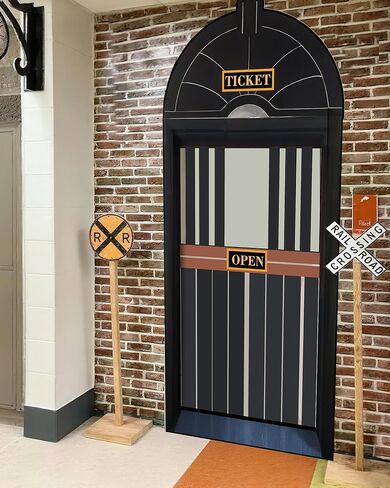 Preboun Express Train Train Station Ticket Hall Door Surtain Decore Train Train Party Party Party Party Express Trains Sign Banner School School Door Home Home Wall Xmas Backdrop Decor in Saudi Arabia