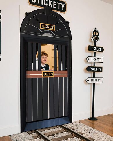 Preboun Express Train Train Station Ticket Hall Door Surtain Decore Train Train Party Party Party Party Express Trains Sign Banner School School Door Home Home Wall Xmas Backdrop Decor in Saudi Arabia