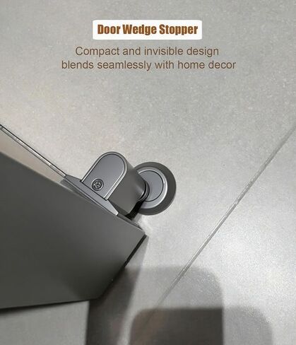 2 Packs Magnetic Doors Stoppers, Door Wedge Stopper for Bottom of Door, No Drill Invisible Doorstops for Inside Door, Heavy Duty Magnetic Doors Catch Holder to Keep Doors Open (Gray) in Saudi Arabia
