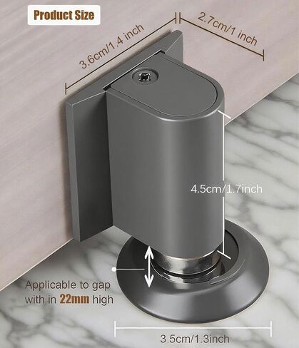 2 Packs Magnetic Doors Stoppers, Door Wedge Stopper for Bottom of Door, No Drill Invisible Doorstops for Inside Door, Heavy Duty Magnetic Doors Catch Holder to Keep Doors Open (Gray) in Saudi Arabia