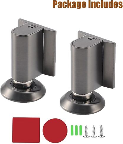 2 Packs Magnetic Doors Stoppers, Door Wedge Stopper for Bottom of Door, No Drill Invisible Doorstops for Inside Door, Heavy Duty Magnetic Doors Catch Holder to Keep Doors Open (Gray) in Saudi Arabia