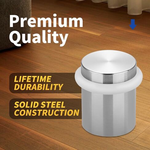 Floor Door Stopper Door Stop-Classy Solid Steel Modern Heavy Duty Door Stoppers -Floor Mount Anchor Screw-Wall Protector for Commercial Door(Golden, 2.0 Inch) in Kuwait