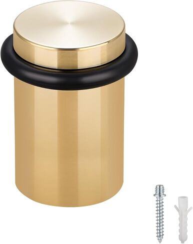 Floor Door Stopper Door Stop-Classy Solid Steel Modern Heavy Duty Door Stoppers -Floor Mount Anchor Screw-Wall Protector for Commercial Door(Golden, 2.0 Inch) in Kuwait