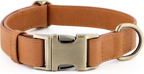 Plutus Pet Leature Leather Cog Collar-طوق للحيوانات الأليفة القابلة للتعديل مع مشبك معدني سريع إطلاقه ، جلد حقيقي ناعم للكلاب الكبيرة المتوسطة الكبيرة ، والخدمة الشديدة الصديقة للبشرة (بني فاتح ، XS) in Kuwait