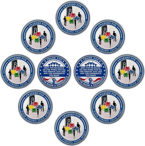 BHealthLife 10 Pcs Team Spirit Award Coins Set Appreciation Gifts for Employees Inspirational Coins Bulk Gifts for Coworkers Team Members Staffs Students in Saudi Arabia