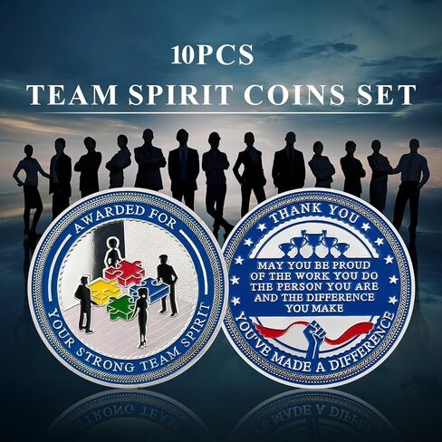 BHealthLife 10 Pcs Team Spirit Award Coins Set Appreciation Gifts for Employees Inspirational Coins Bulk Gifts for Coworkers Team Members Staffs Students in Saudi Arabia