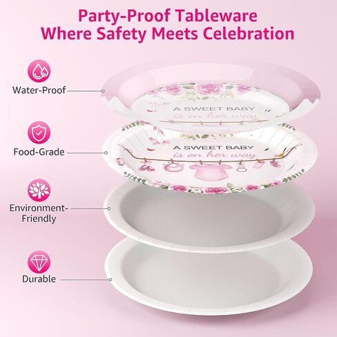Baby Shower Party Plates and Cups and Napkins Sets, Baby Shower Decorations Boy, 50-Pack Blue & Greenery Design for Boys, 7-Piece Essentials Bundle DisposableTableware Set in Saudi Arabia