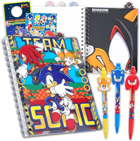 Sonic The Hedgehog Stationery Journal Set for Kids - Bundle with Sonic Spiral Notebook, Pens, Stickers, More Journal Notebook Stationery Set in Saudi Arabia