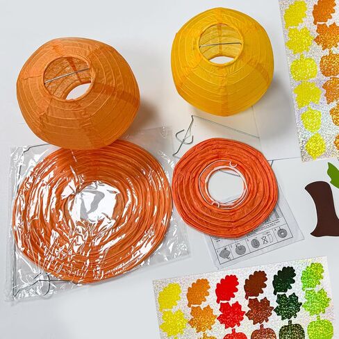 Cinrobiye 9 Set Fall Pumpkins Painting Crafts Kit,Paper Lanterns DIY Craft Fall Painting Kits Bulk Harvest Party Decorations for Autumn Halloween Thanksgiving Party Favors Classroom Activity Decor in Saudi Arabia