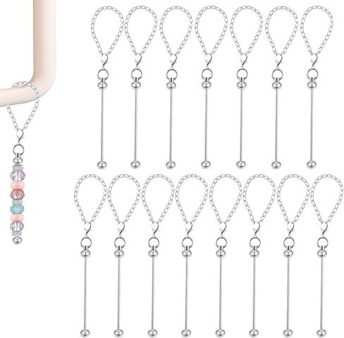 Beadable Cup Charms Metal Silver Cup Chain Decoration Cups Accessories for Tumblers in Saudi Arabia