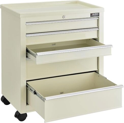 Global Industrial Medical Bedside Cart, 5-Drawer, Key Lock, Beige, 24-1/2"L x 13-1/4"W x 29" H, for Hospitals, Offices, Clinics, Bedrooms, and School Infirmaries in Saudi Arabia