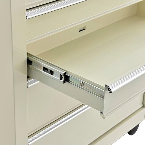 Global Industrial Medical Bedside Cart, 5-Drawer, Key Lock, Beige, 24-1/2"L x 13-1/4"W x 29" H, for Hospitals, Offices, Clinics, Bedrooms, and School Infirmaries in Saudi Arabia