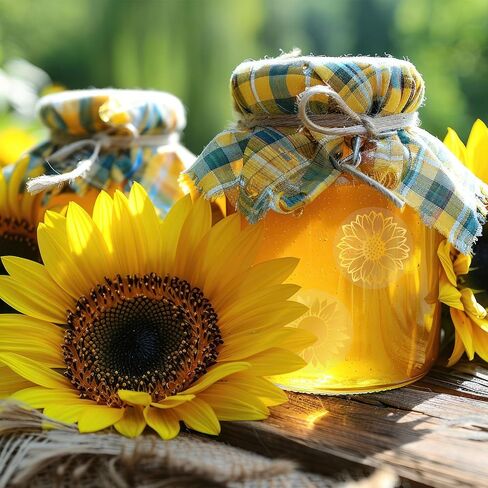 1000Pcs Summer Clear Sunflower Stickers Roll Gold Foil Flower Seal Stickers Self-Adhesive Spring Floral Label Decals for Craft Scrapbook Envelope Card Party Favor Decor in Saudi Arabia