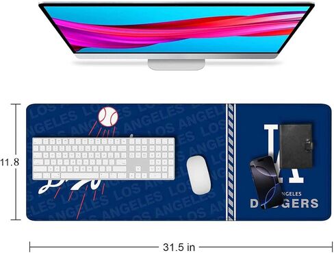 ألعاب لوحة الماوس Mousepad 31.5 × 11.8 بوصة فأر كبيرة للوحة المفاتيح والماوس مع قاعدة مطاطية مضادة للانزلاق ، لوحة مفاتيح البيسبول Pad XL Mouse For Los Angeles Home and Office in Kuwait